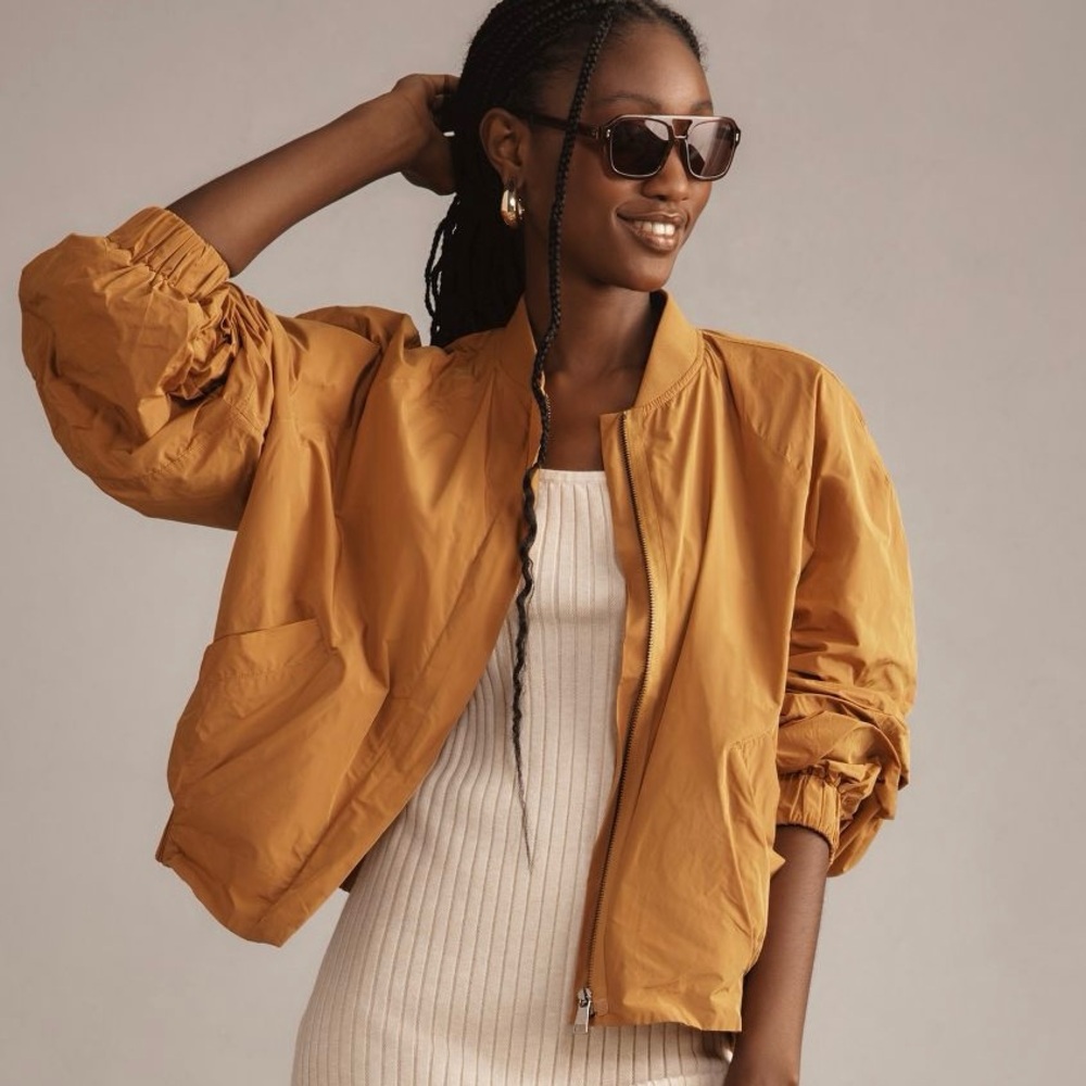 NWT ANTHROPOLOGIE Maeve Balloon-Sleeve Bomber Jacket